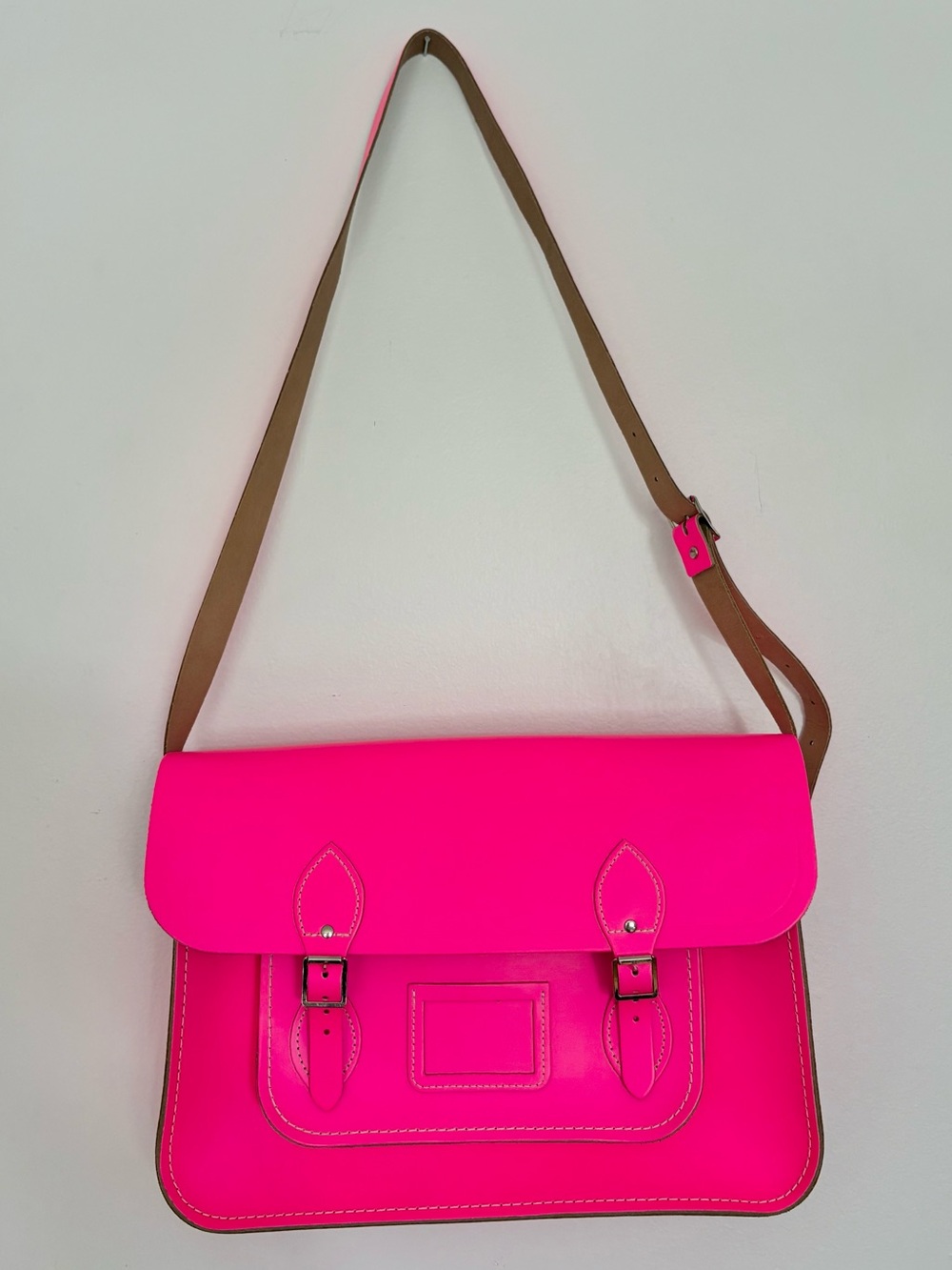 The Cambridge satchel company electric pink messenger bag purse